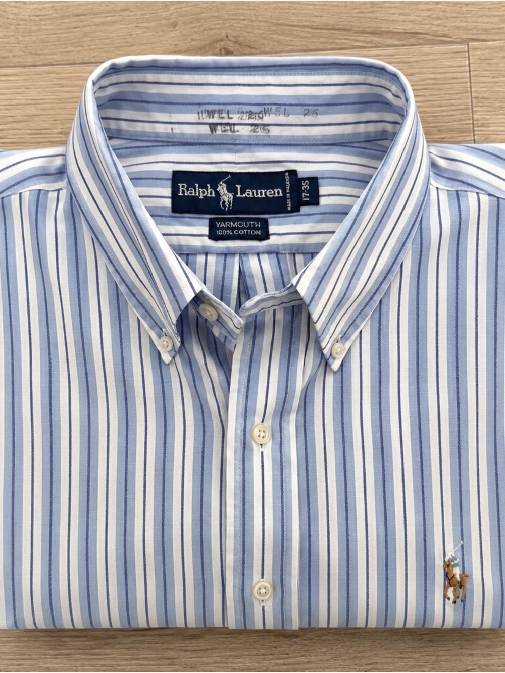 Ralph Lauren Yarmouth Blue Stripe Button Down Shirt 17 35 Malaysia